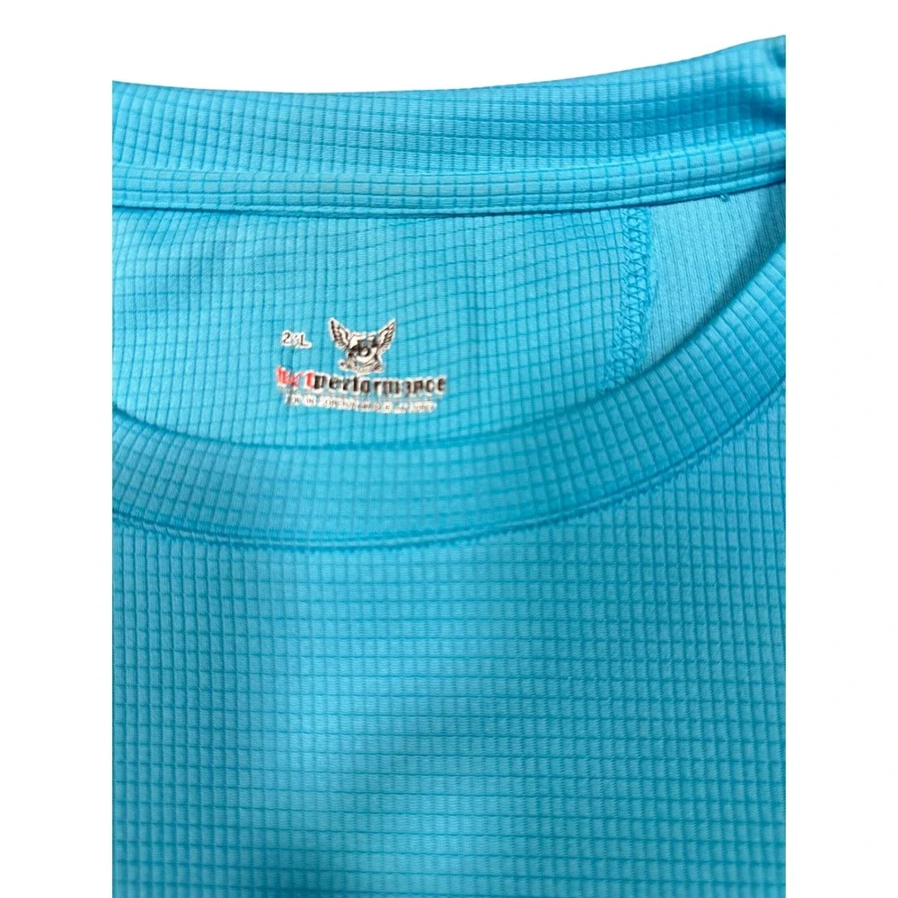 HEAT PERFORMANCE‎ Mens 2XL Blue & White Waffle Knit Short Sleeve T Shirt Bundle